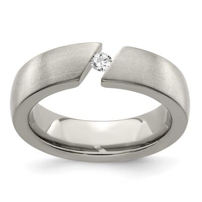 Edward Mirell .10ct Diamond 6mm Band Titanium Brushed, EMR210-10, 886774316826