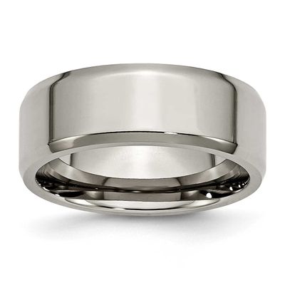 8mm Beveled Edge Band Titanium Polished, TB157-6.5, 883957785493
