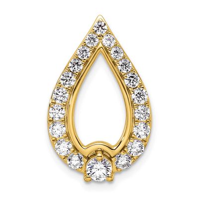 Lab Grown Diamond VS/SI FGH Pear Shape Chain Slide Pendant 14k Gold, PM9939-100-LG,