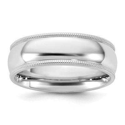 6.5mm Milgrain Comfort Fit Band 10k White Gold, 1WMC065-5,