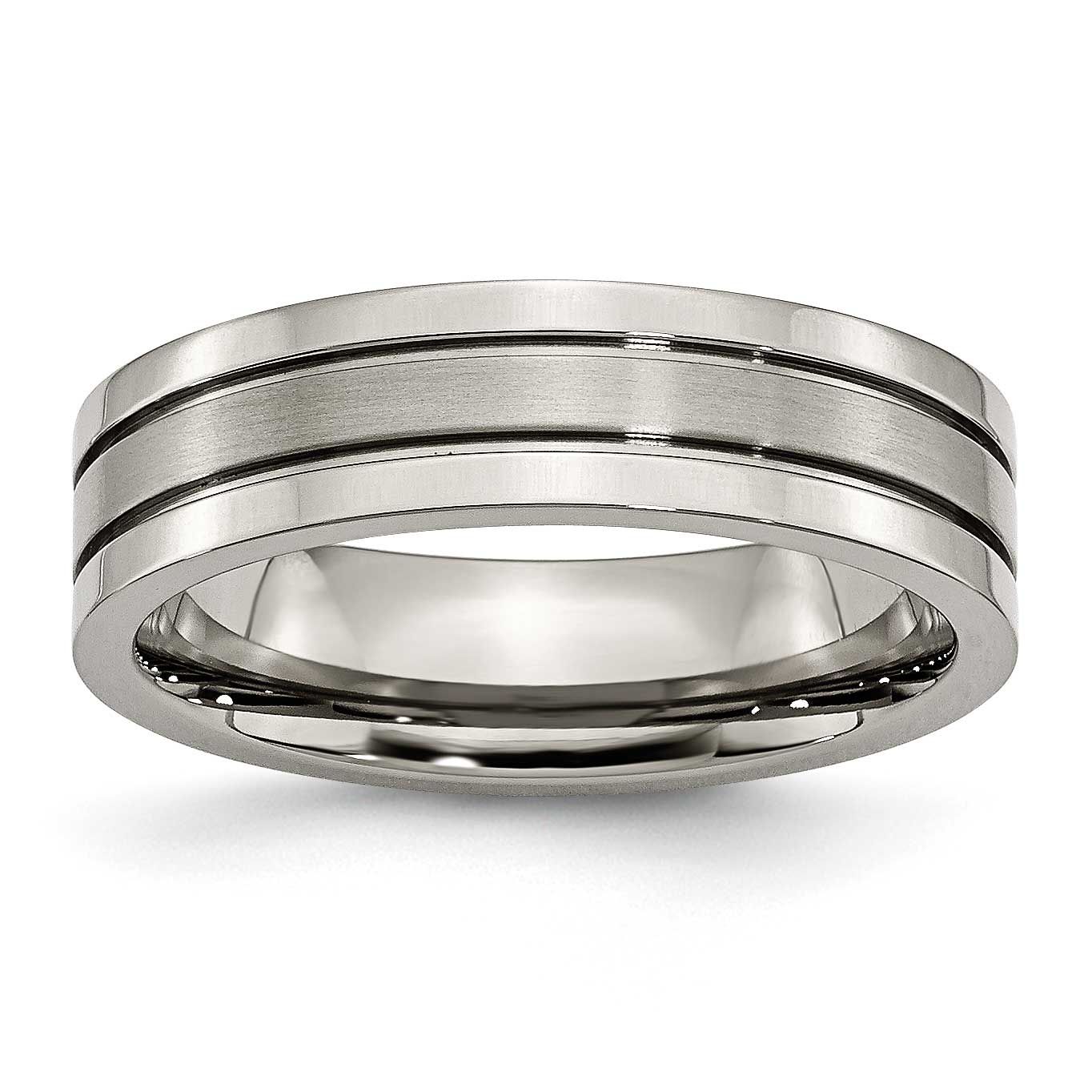 6mm Grooved Band Titanium Brushed Center, TB59-8.5, 883957826943