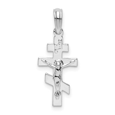 De-Ani Polished Byzantine Crucifix Pendant Sterling Silver Rhodium-plated, QC10290, 637218172238
