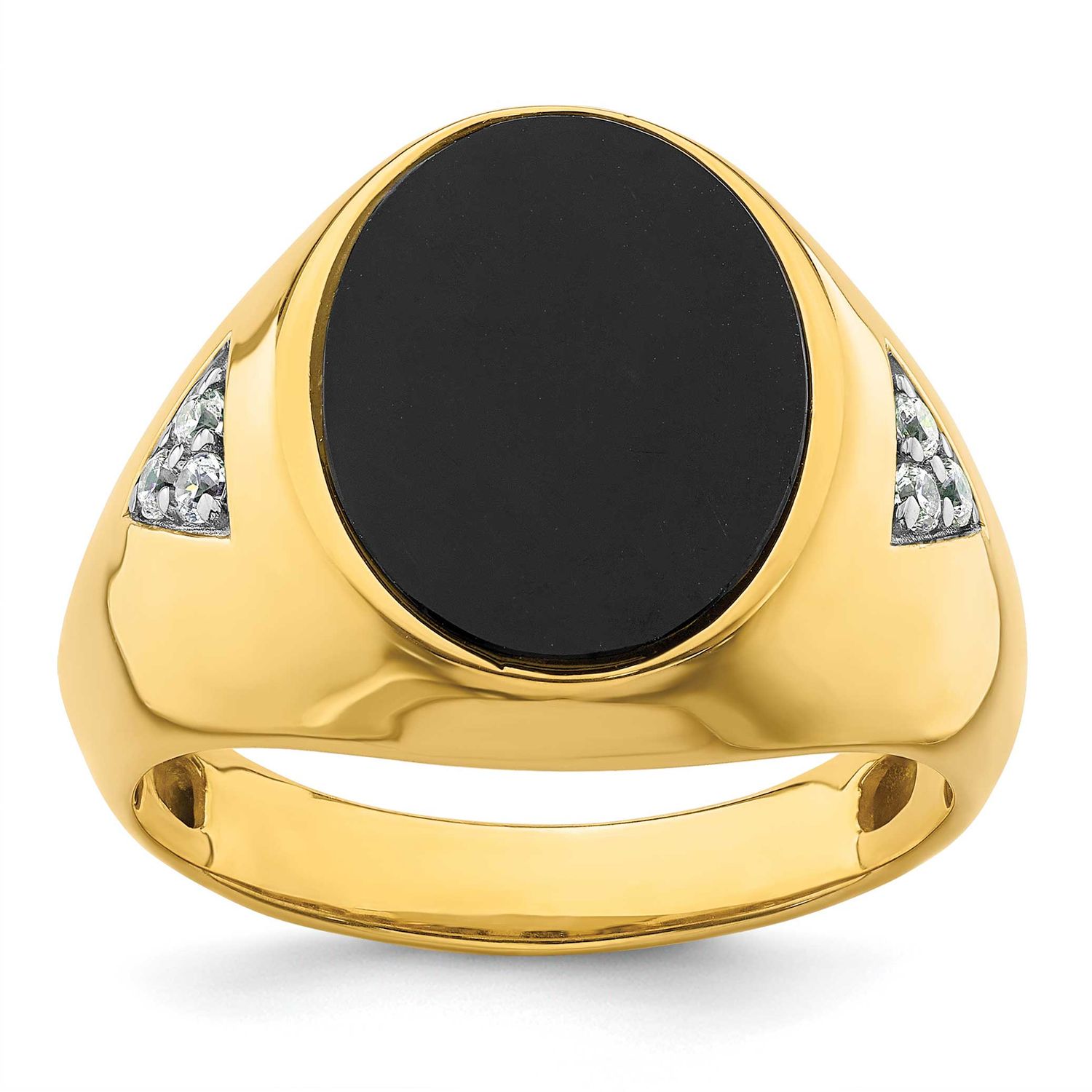 IBGoodman Men&#39;s Onyx Complete Lab Grown VS/SI FGH Diamond Ring 14k Gold, B220065-4YOX/LG, 196904331