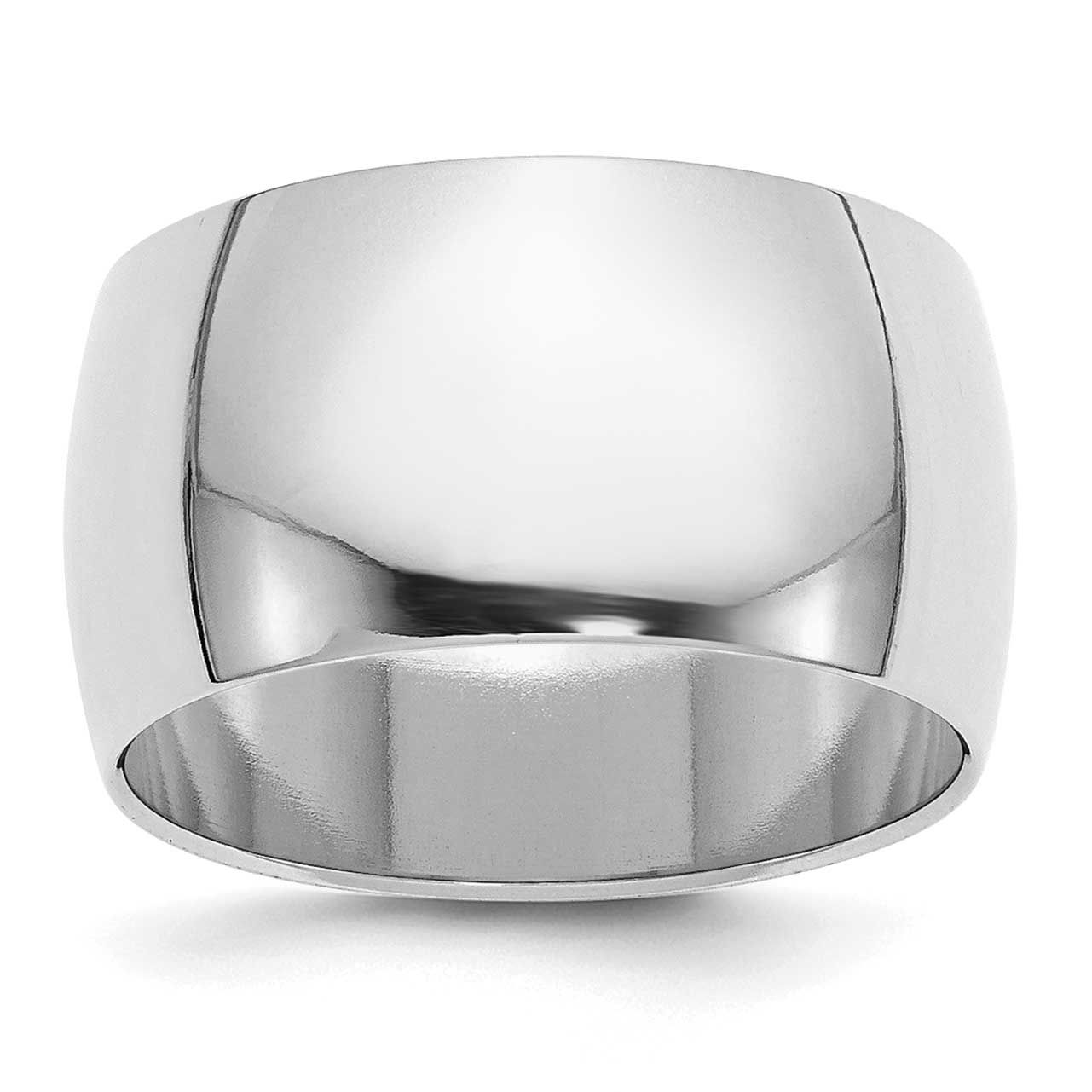 12mm Half-Round Ring Sterling Silver Rhodium-plated, QWH120RH-5.5,