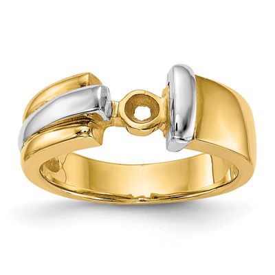 Peg Set Solitaire Engagement Ring Mounting 14k Two-tone Gold, RM2016E-YW,