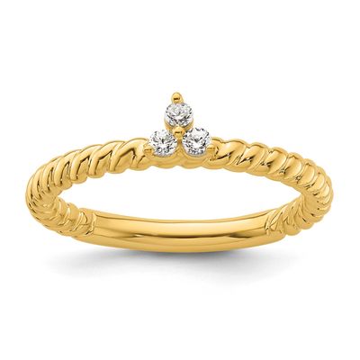 Diamond Twisted Ring 14k Gold, SK2193-7,