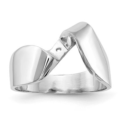 Peg Set Bypass Solitaire Engagement Ring Mounting 14k White Gold, RM2030E-W,
