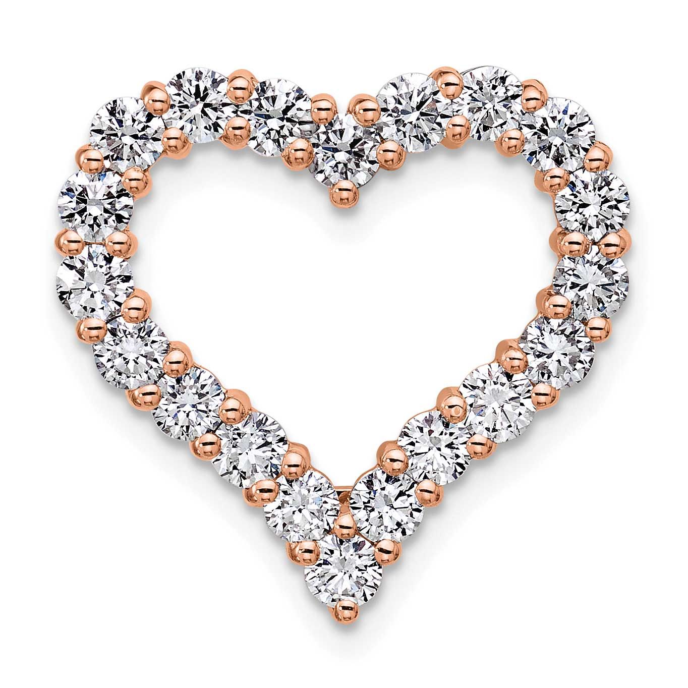 Lab Grown Diamond VS/SI FGH Heart Pendant 14k Rose Gold, PM10442-RLG,