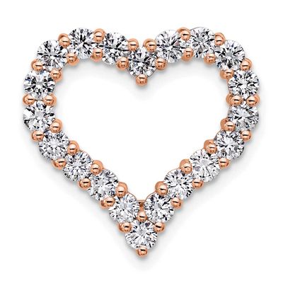 Lab Grown Diamond VS/SI FGH Heart Pendant 14k Rose Gold, PM10442-RLG,