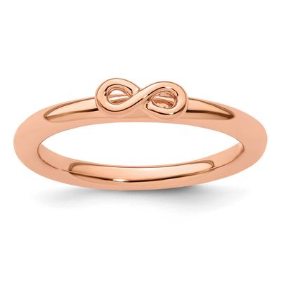Pink-plated Infinity Symbol Ring Sterling Silver, QSK1972-7, 191101723216