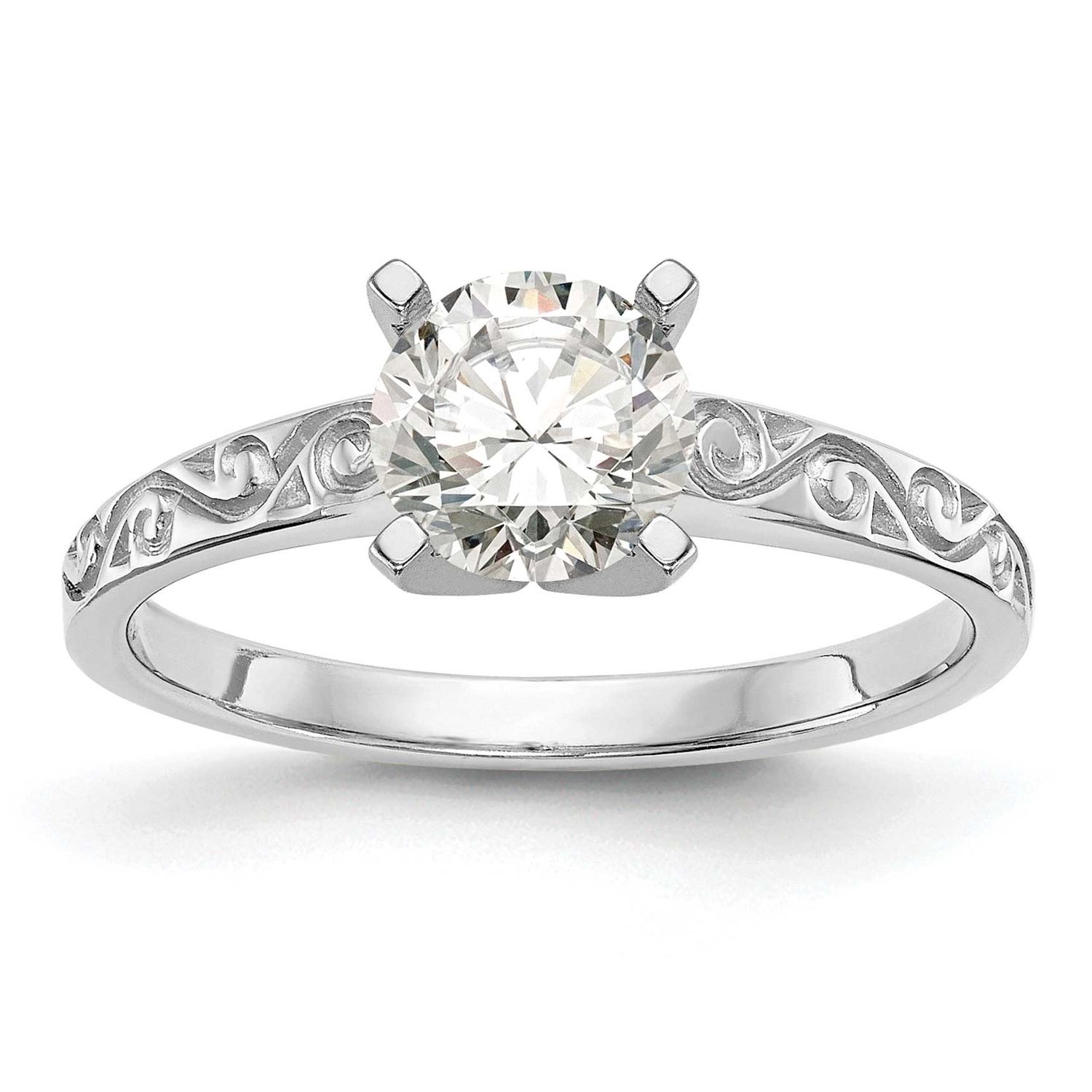 Peg Set Vintage Solitaire Engagement Ring Mounting 14k White Gold, RM1993E-W,
