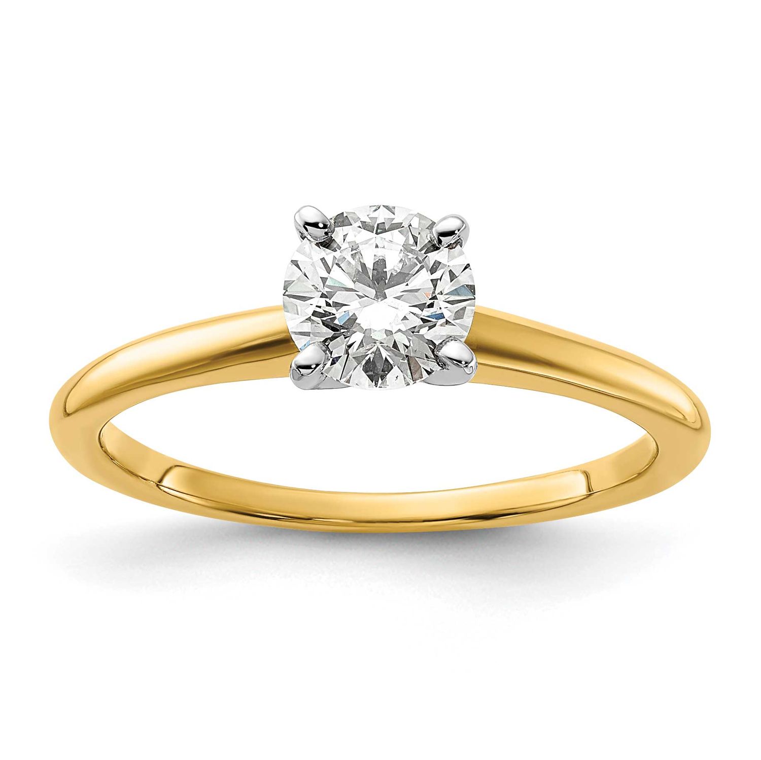 3/4 carat Round VS/SI GH Lab Grown Diamond Solitaire 4 Prong Ring 14k Two-tone Gold, RM5965R-075-7L