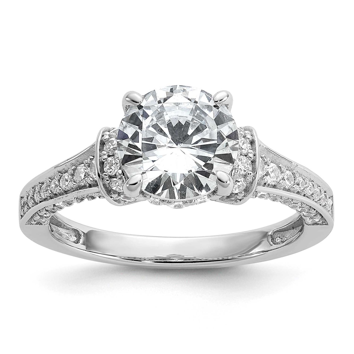 Cheryl M Polished Fancy CZ Ring Sterling Silver Rhodium-plated, QCM1734-7, 196904276532
