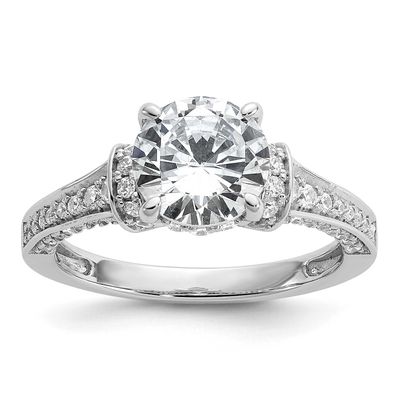 Cheryl M Polished Fancy CZ Ring Sterling Silver Rhodium-plated, QCM1734-7, 196904276532