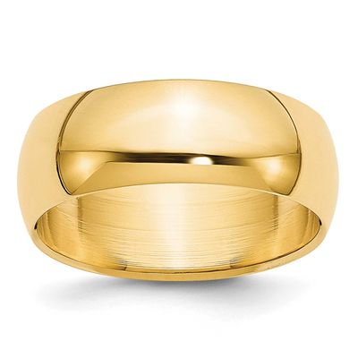 6.5mm Half Round Band 14k Gold, HRL065-12,