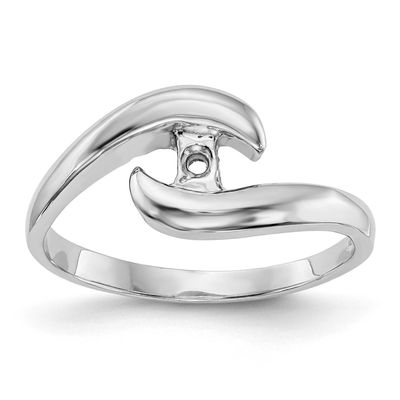 Peg Set Bypass Solitaire Engagement Ring Mounting 14k White Gold, RM2022E-W,