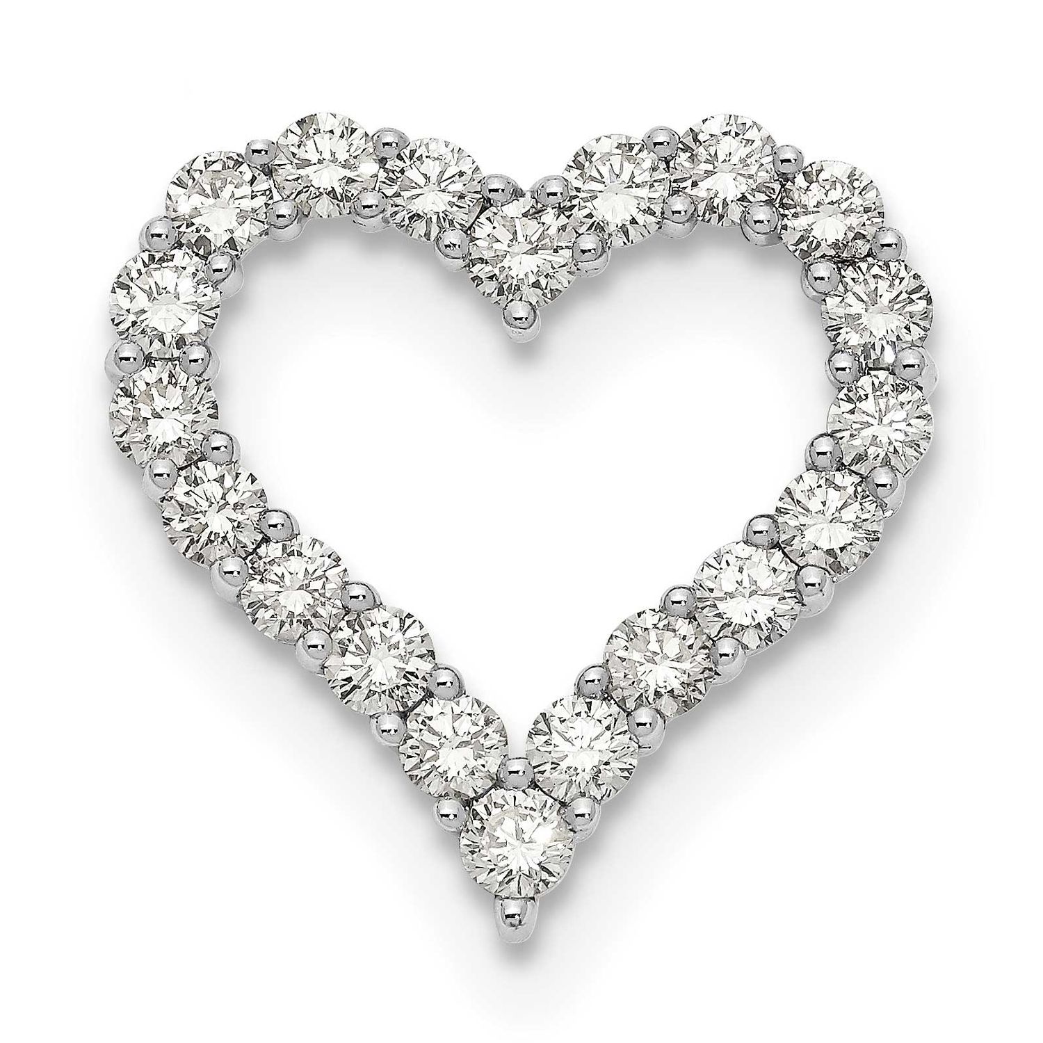 Lab Grown Diamond VS/SI FGH Heart Pendant 14k White Gold, PM10443-WLG,