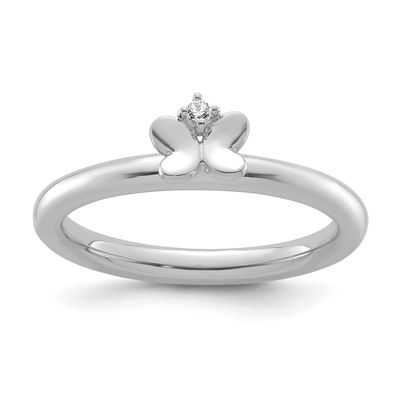 Diamond Butterfly Ring 14k White Gold, SK2178-5,