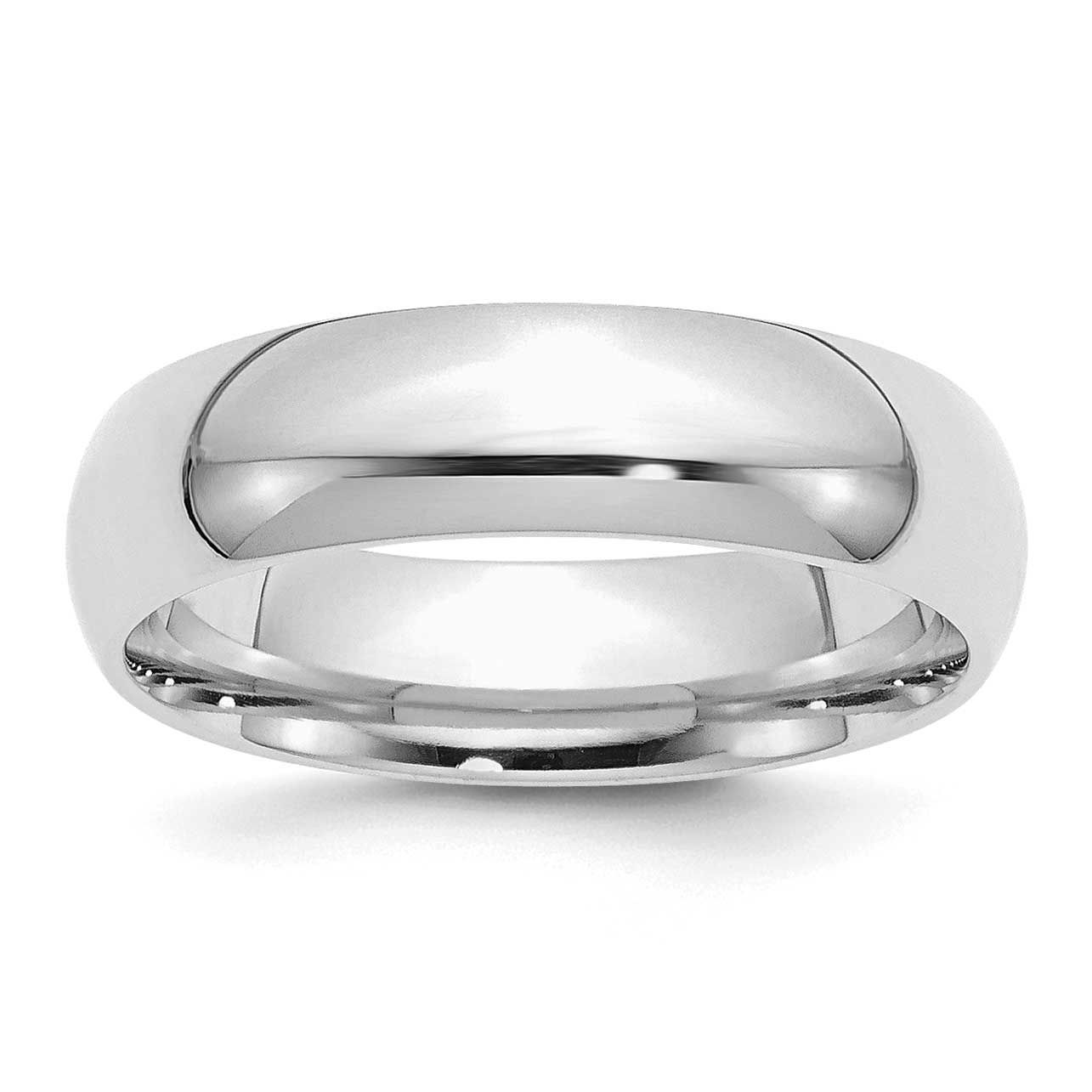 6mm Comfort Fit Band Sterling Silver Rhodium-plated, QCF060RH-6.5, 883957186023