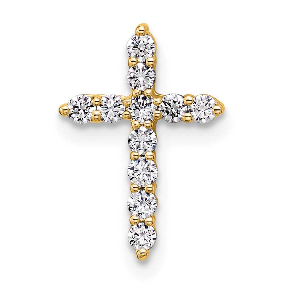 Lab Grown Diamond VSSI FGH Cross Pendant 14k Gold, PM10445-LG,