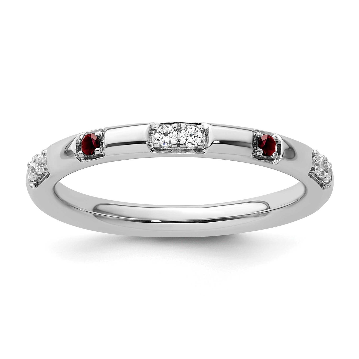 Created Ruby and Diamond Ring 14k White Gold, SK2171-8,