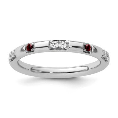 Created Ruby and Diamond Ring 14k White Gold, SK2171-8,