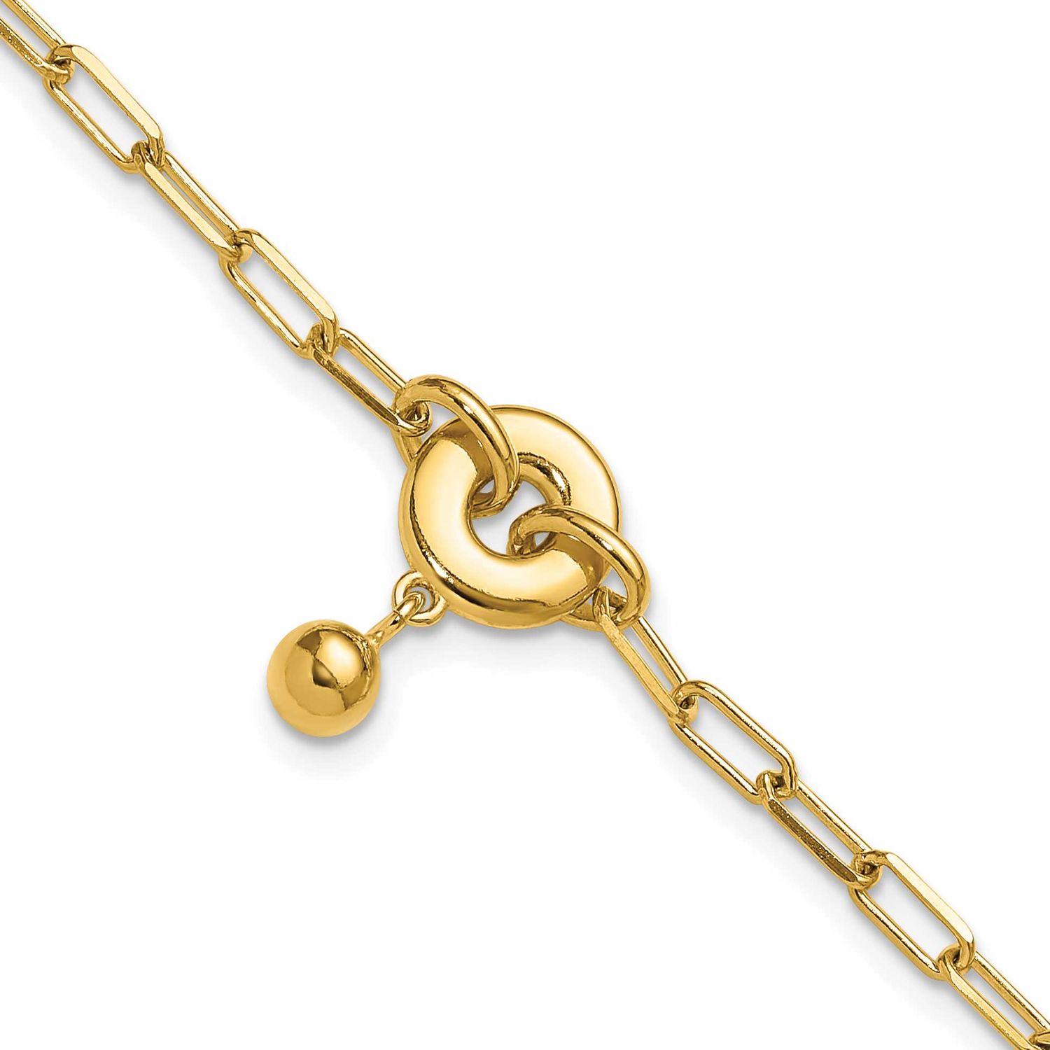 1in ext. Circle Bracelet Sterling Silver Gold-plated, QLF1385-7,