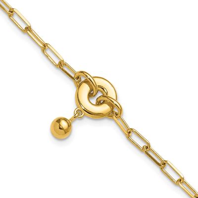 1in ext. Circle Bracelet Sterling Silver Gold-plated, QLF1385-7,
