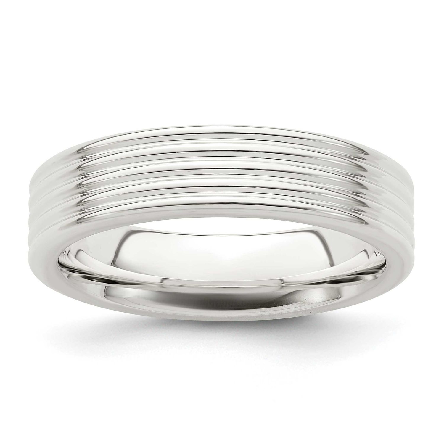 5mm Polished 5-Row Fancy Band Sterling Silver, QWB131-7, 886774329024