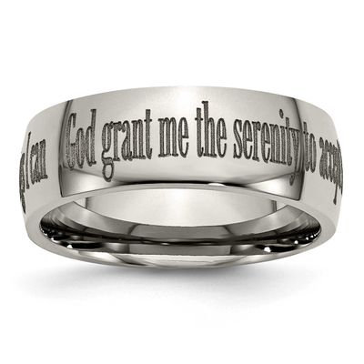 Serenity Prayer Laser Design 8mm Band Titanium Polished, TB2G-12.5, 886774057514