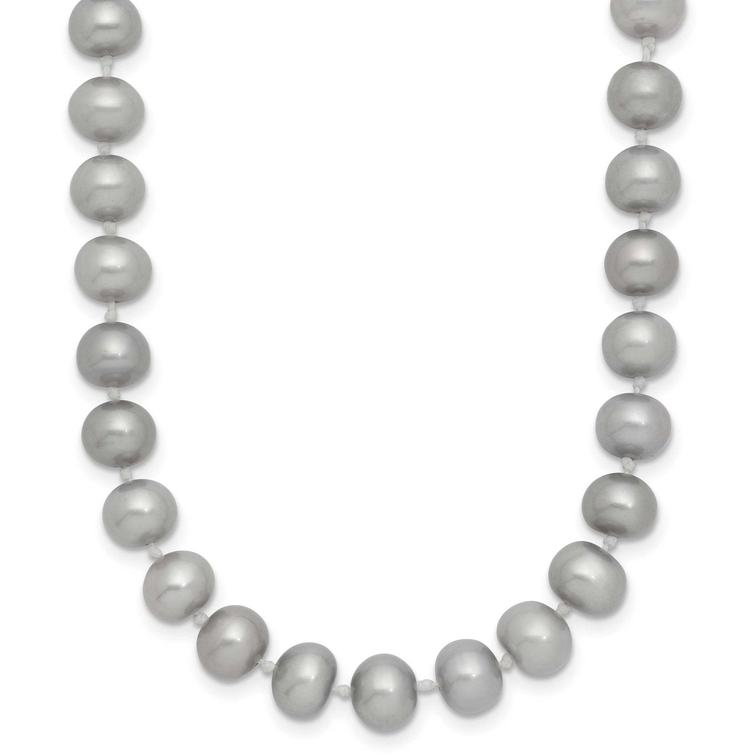 6-7mm Grey Near Round Freshwater Cultured Pearl 20 inch Necklace 14k Gold, XF817-20,