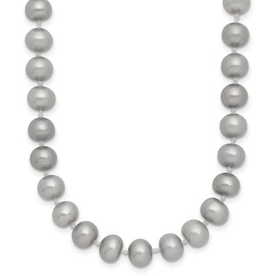 6-7mm Grey Near Round Freshwater Cultured Pearl 20 inch Necklace 14k Gold, XF817-20,