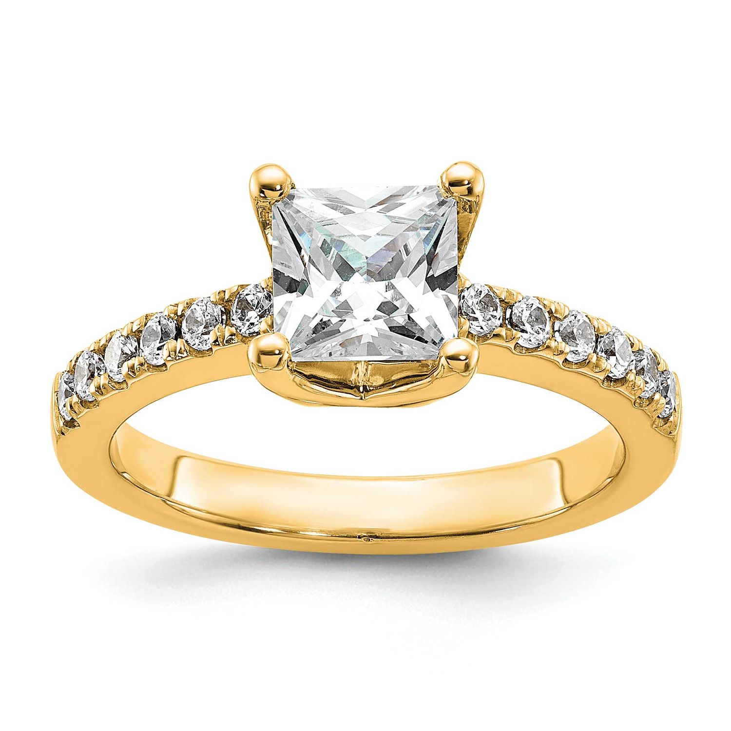 True Origin 3/8 carat Lab Grown Diamond VS D E F Semi Mount Princess Engagement Ring 14k Gold, RM26