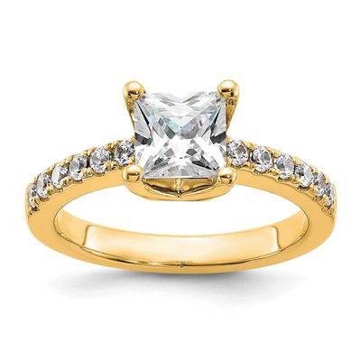 True Origin 3/8 carat Lab Grown Diamond VS D E F Semi Mount Princess Engagement Ring 14k Gold, RM26