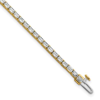 Lab Grown Diamond VS/SI FGH Emerald Tennis Bracelet 14k Gold, BM10541-500-LG,