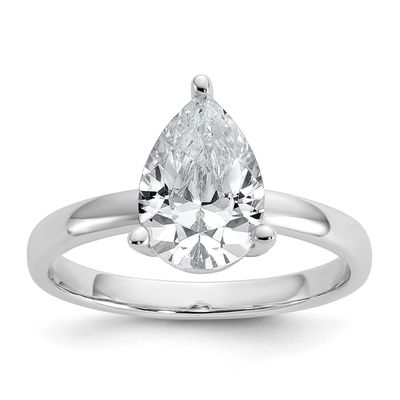 Cheryl M Polished Pear CZ Ring Sterling Silver Rhodium-plated, QCM1723-8, 196904277607