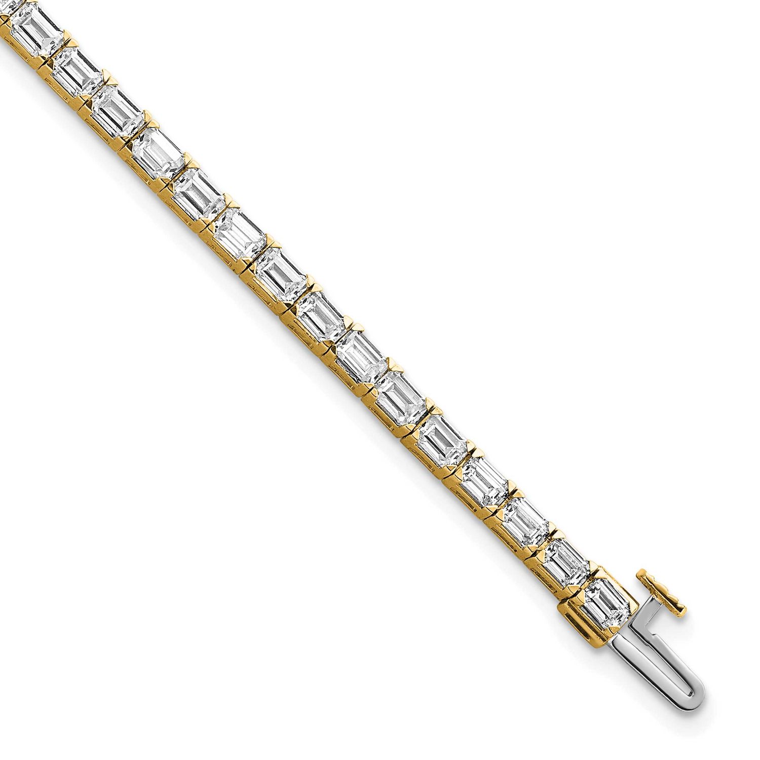 Lab Grown Diamond VS/SI FGH Emerald Tennis Bracelet 14k Gold, BM10541-700-LG,