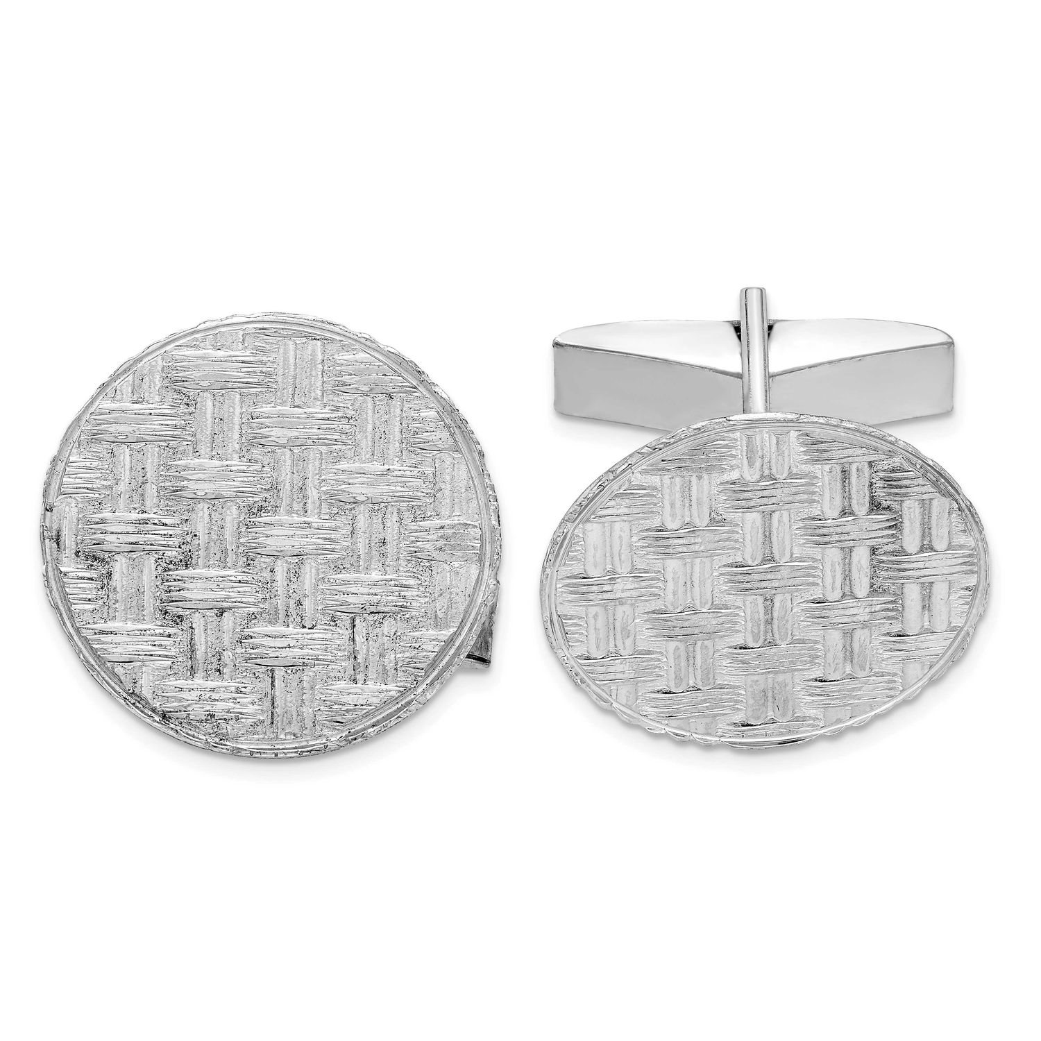 Cuff Links Sterling Silver Rhodium-plated, QQ173, 883957462486