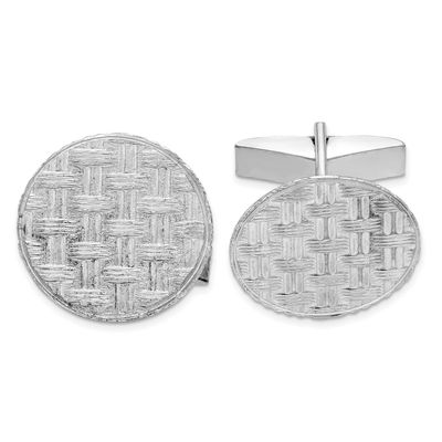 Cuff Links Sterling Silver Rhodium-plated, QQ173, 883957462486