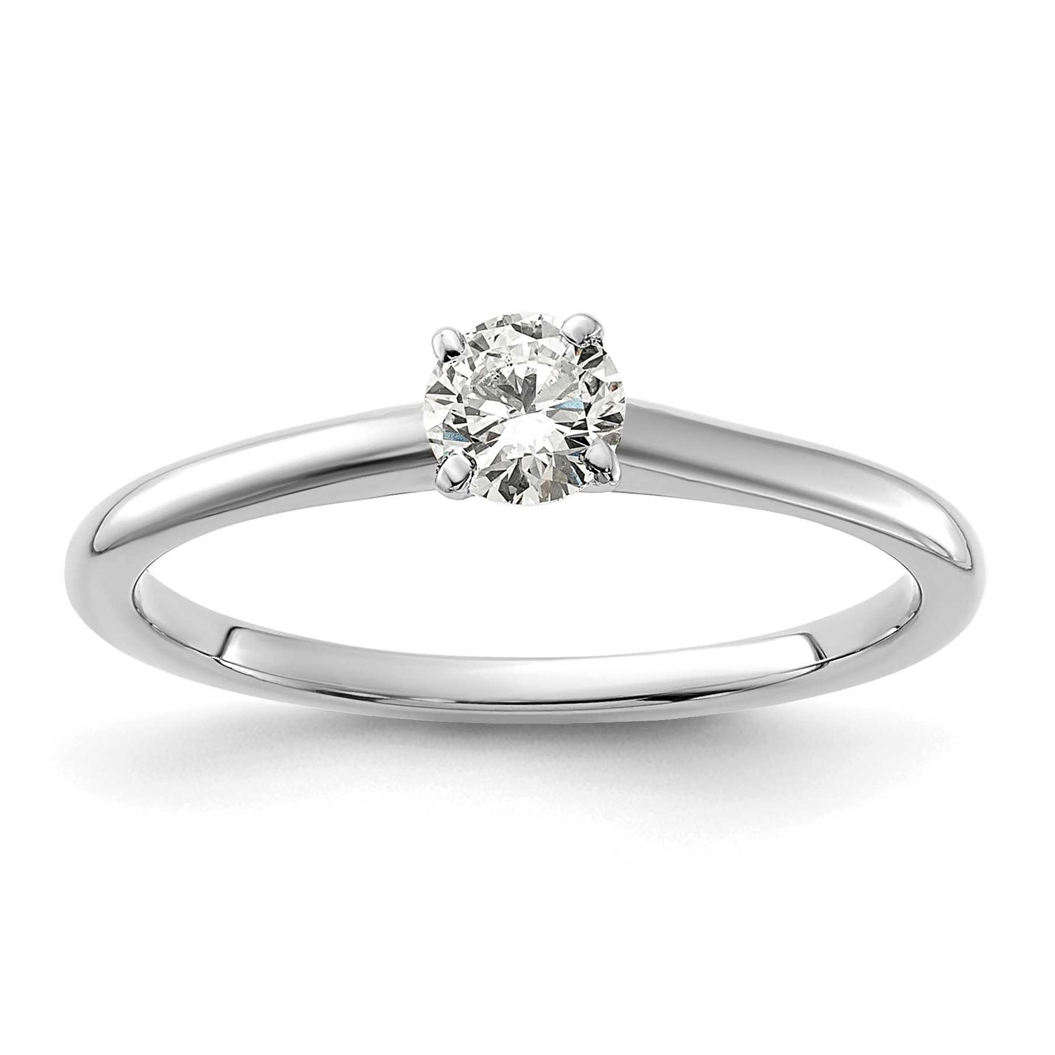 1/3 carat Round VS/SI GH Lab Grown Diamond Solitaire 4 Prong Ring 14k White Gold, RM5965R-033-5WLG,