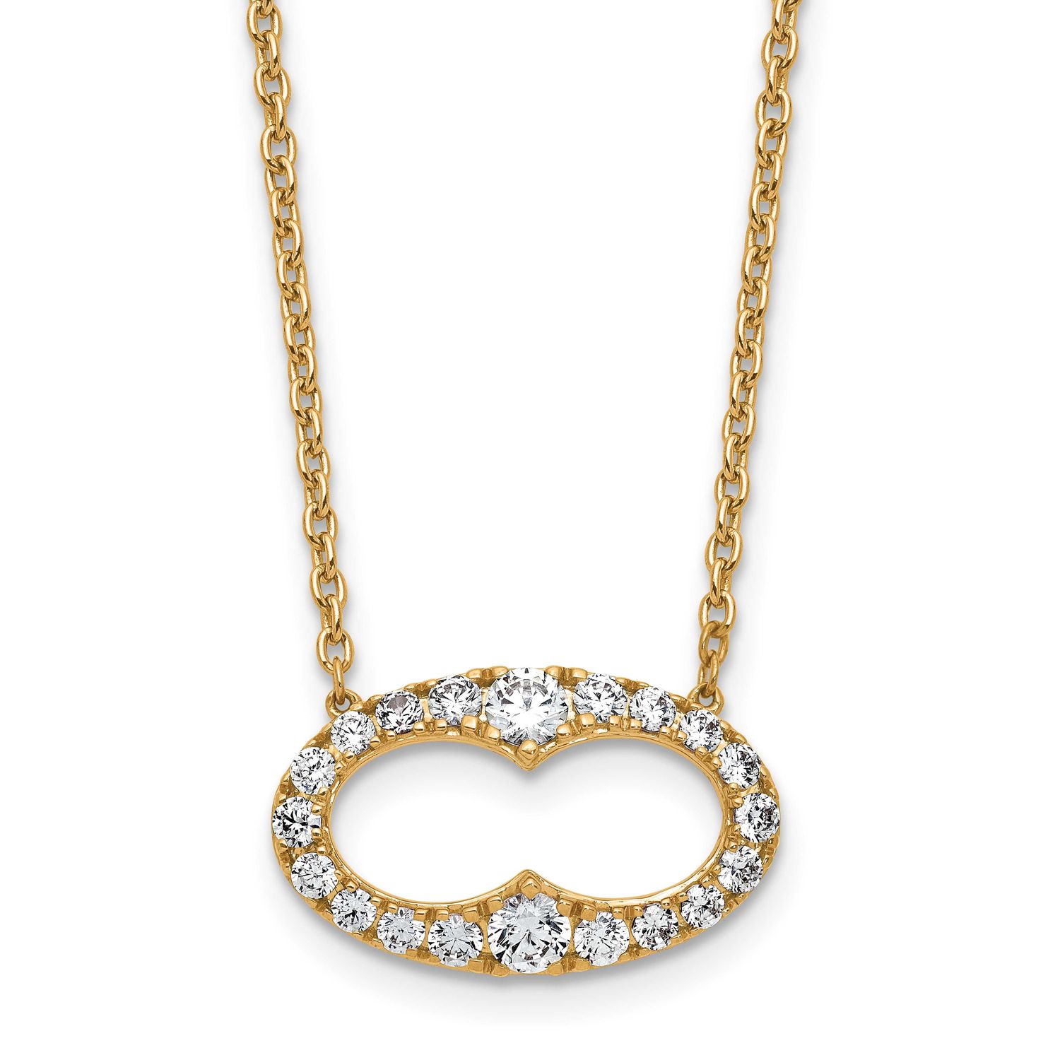 Lab Grown Diamond VS/SI FGH Oval Necklace 14k Gold, PM9943-100-LG,