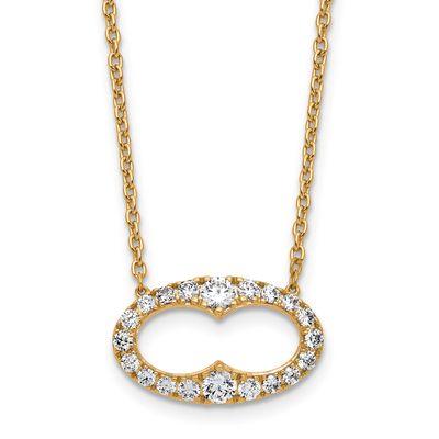 Lab Grown Diamond VS/SI FGH Oval Necklace 14k Gold, PM9943-100-LG,