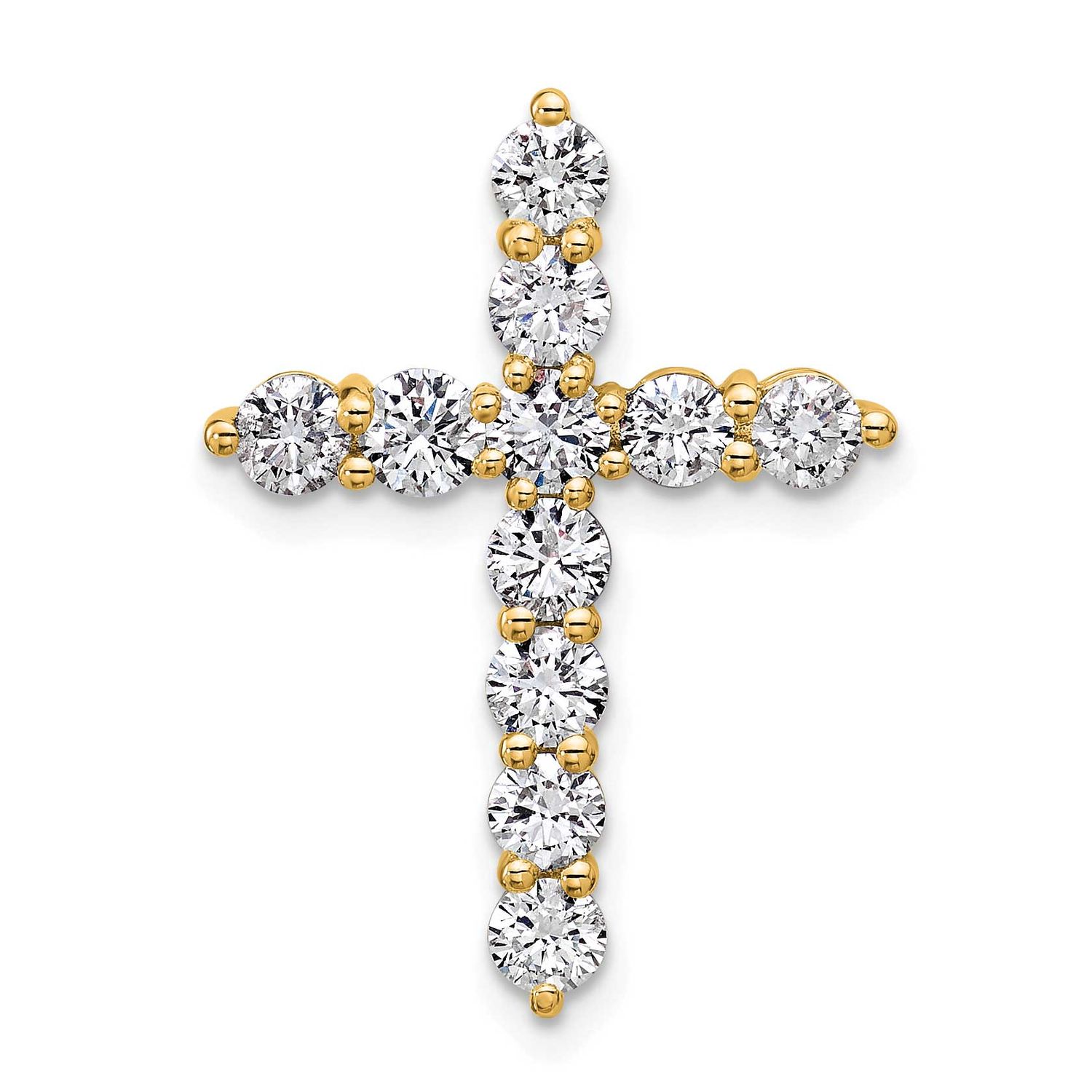 Lab Grown Diamond 1.5ctw VS/SI FGH Cross Pendant 14k Gold, PM10449-LG,