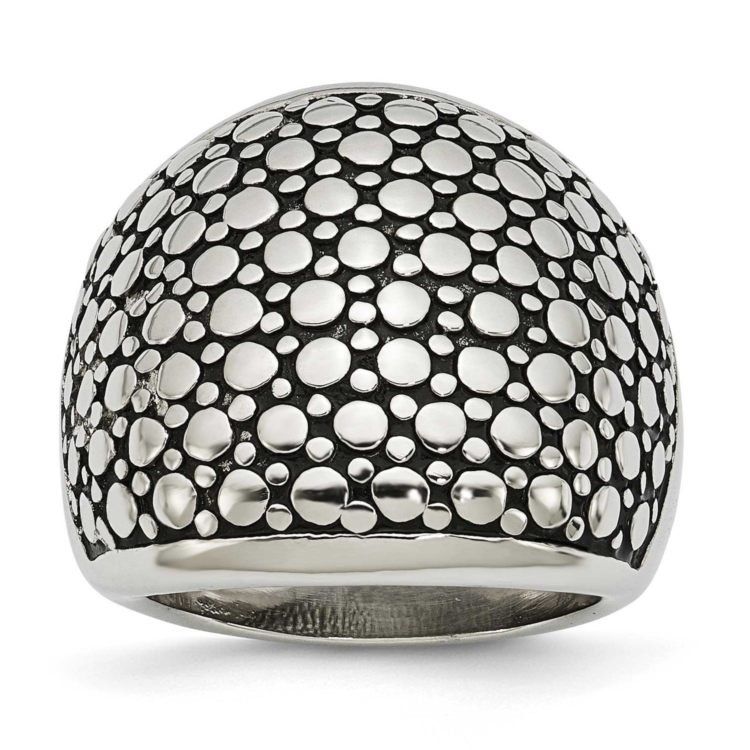 Antiqued Ring Stainless Steel Polished, SR340-6, 191101193002