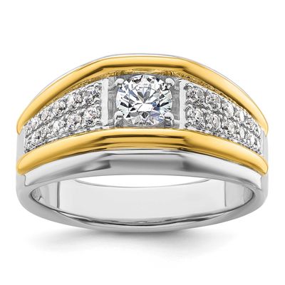 IBGoodman Men&#39;s Complete Lab Grown VS/SI FGH Diamond Ring 14k Two-tone Gold, B220089-4WYLG, 1969043