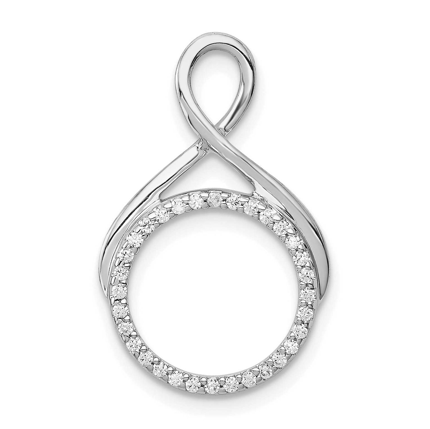 Lab Grown VS/SI FGH Diamond Fancy Circle Chain Slide 14k White Gold, PM4723-010-WLG, 883957884066