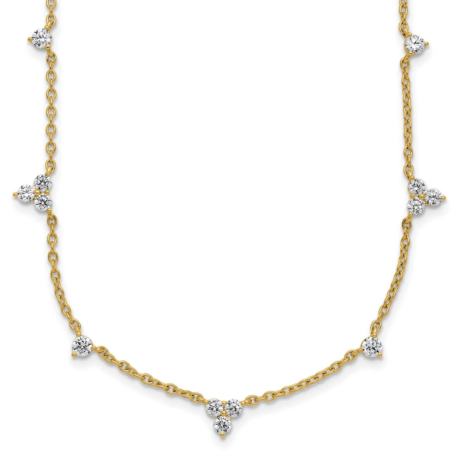 Lab Grown Diamond VS/SI FGH Multi Station Necklace 14k Gold, PM10527-175-LG,