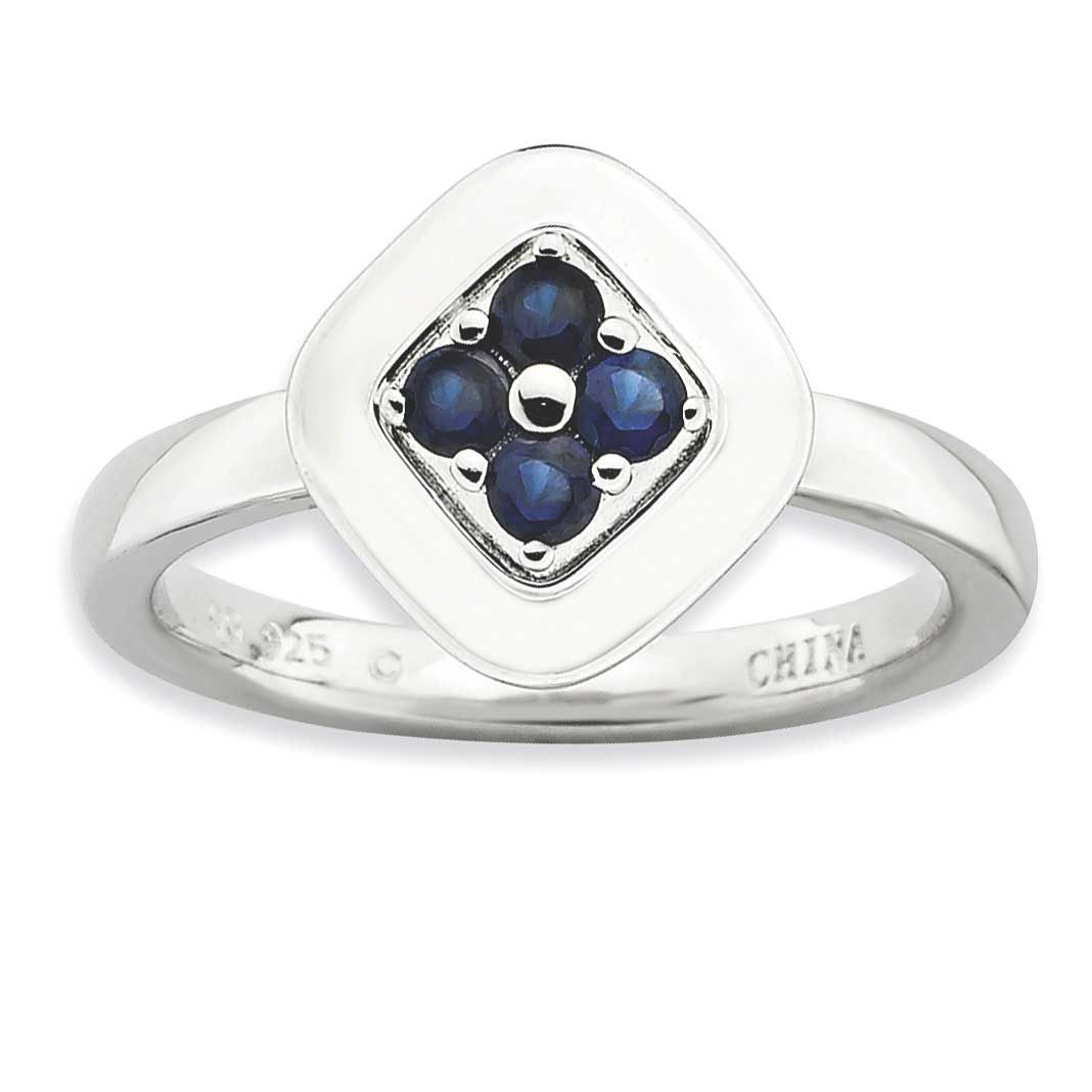 Created Sapphire Ring Sterling Silver Polished, QSK578-7, 886774218830