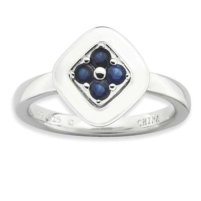 Created Sapphire Ring Sterling Silver Polished, QSK578-7, 886774218830