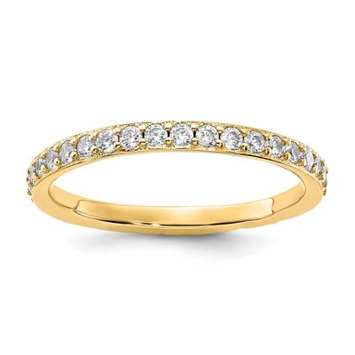 Cheryl M Polished CZ Eternity Ring Sterling Silver Gold-plated, QCM1941Y-8,